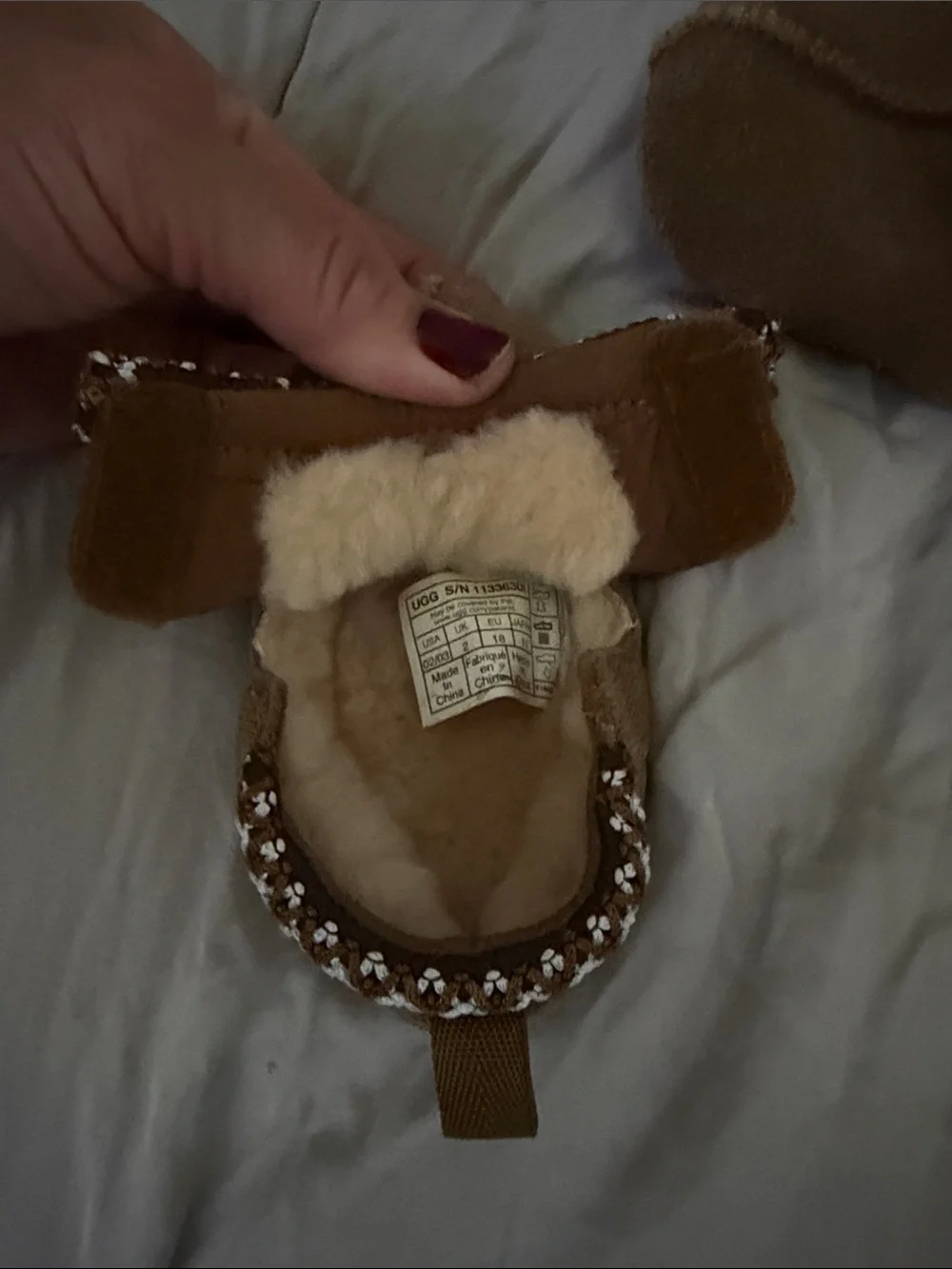 UGG Toddler Chestnut Sheepskin Moccasin Slippers- Never Worn